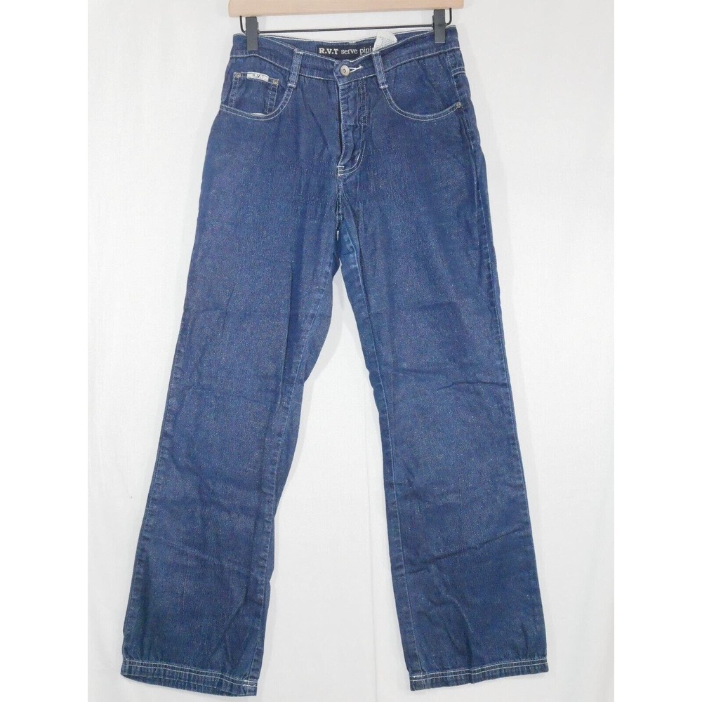 RVT Jeans Womens Size 9/10 Y2K VTG Straight Leg Metallic Glitter Hong Kong
